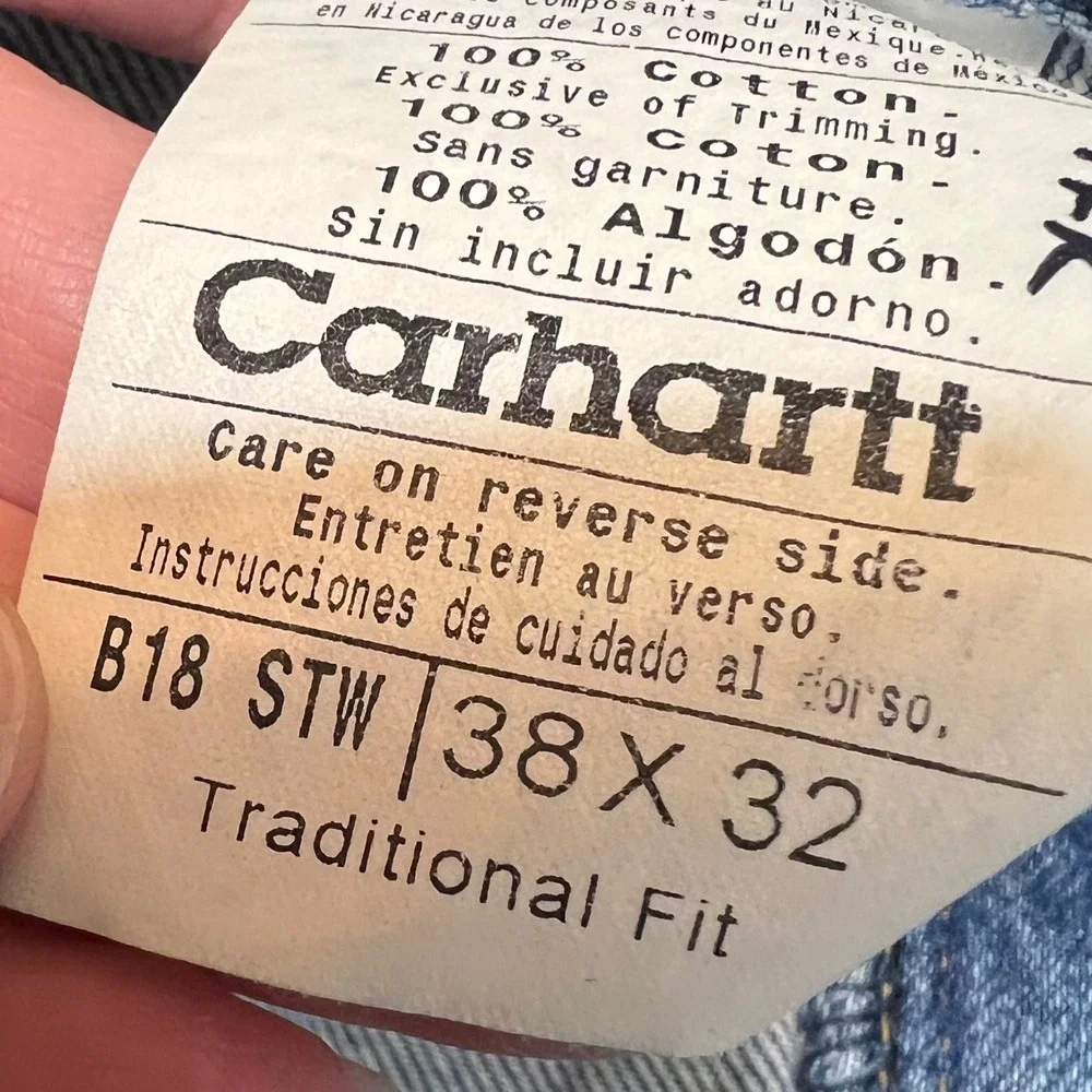 Vintage Carhartt Mens Size 38x32 Traditional Fit Jeans Blue Denim Workwear Y2K‎